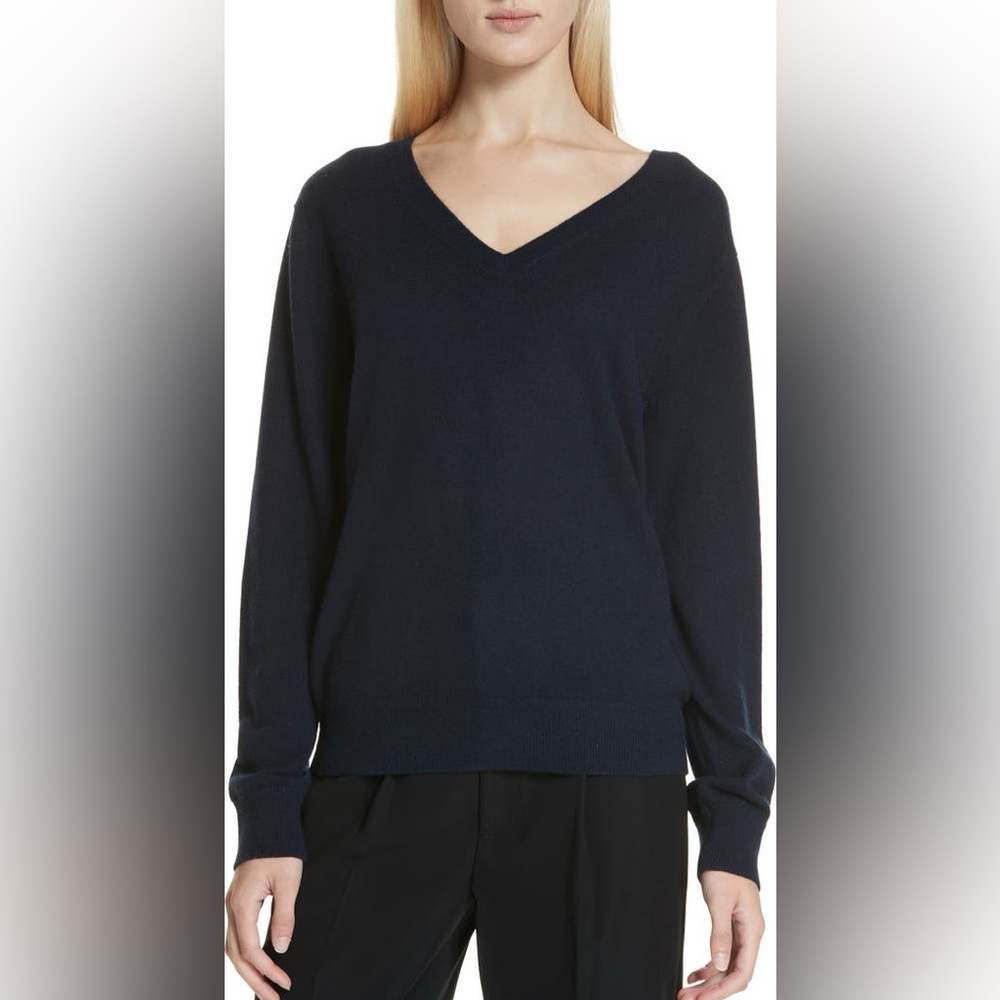 Vince Black V-Neck Sweater wool/cashmere blend